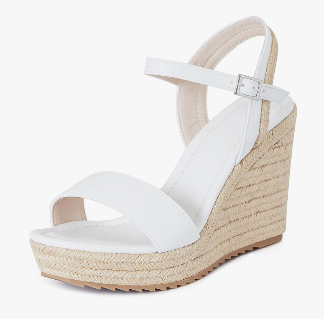 mikarka Women's Espadrille Wedge Sandals: Ankle Strap Platform Open Toe Wedges - Stylish High Heel Dressy Summer Wedges for Women, Inspired by Espadrilles Size 8.5