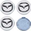 4PCS Wheel Center Caps for Mazda CX-5 CX-7 CX-8 M6 MX5 RX7 RX8 A8 CX9 X MX, 56mm/2.2" Car Wheel Hub Caps ABS Rim Center Hub Cover (Silver)