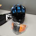 TRIANGLE Dual Sport Motorcycle Helmet Dirt Bike Helmets ATV Full Face Helmet for Adults Men with Internal Sunshield DOT Approved (Large, Blue)