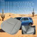 GXARTS Front Driver and Passenger Side Bottom & Top Lean Back Replacement Perforated Leather Seat Cover Light Gray Fit for Cadillac Escalade Fit for Chevy Suburban Tahoe GMC Sierra Yukon 2009-2014