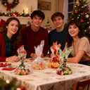 5 x DANHMAO 48 Pcs Christmas Cellophane Cookie Tray Bags Clear Cello Tray Bag 15.5 x 18 Christmas Cookie Bags with Twist-Ties for Xmas Party Favors, Baking Gifts & Family Gatherings