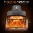 4-in-1 Portable Glass Air Fryer - 1500W, 400°F Precise Heat, 4.2QT & 1.6QT Dual Glass Containers and Lids, Non-Toxic, Max Crisp/Bake/Air Fry/Recrisp,Microwave, Freezer & Dishwasher Safe, Small