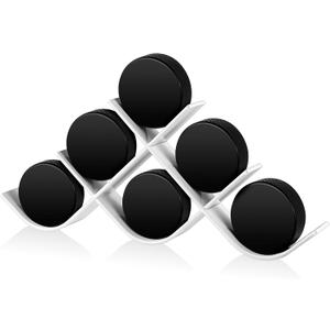 Wonderjune Hockey Puck Holder Pucks Display Holders Stand Cases Autographed Sports Memorabilia Game Gifts for Collectors (6 Hockey Puck Holder,Metal)