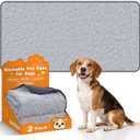 LOOBANI Washable Pee Pad for Dogs, 2 Packs NonSlip Puppy Training Pads, Fast Absorbent Pet Whelping Pads, Puppy Playpen Mat for Incontinence, Housebreak, Crate , 36x72in, Gray