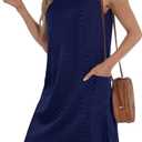 BKRIVE Coverup Summer Dresses for Women 2026 Eyelet Casual Loose Sleeveless Sundresses Tank Dresses with Pockets (Blue, M)