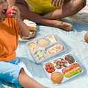 GOLDEN KEY 3 Pcs Stainless Steel Snack Containers with Lids,Stainless Steel Bento Lunch Box with 5 Compartments,Bento Box for Kids or Adults,Snackle Box Container for School, Home, and Travel (Large)