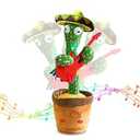 Bighaki808 Dancing Talking Cactus Toys, Talking Sunny Cactus Toy Electronic Plush Toy Singing, Record & Repeating What You Say with 120 English Songs and LED Lighting for Home Decor (Guitar)