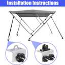 Bimini Top Brackets/Canopy Bracket with Aluminum Boat Track Bracket Base for Lund Sport Track/Versatrack System/Track Boat Accessories
