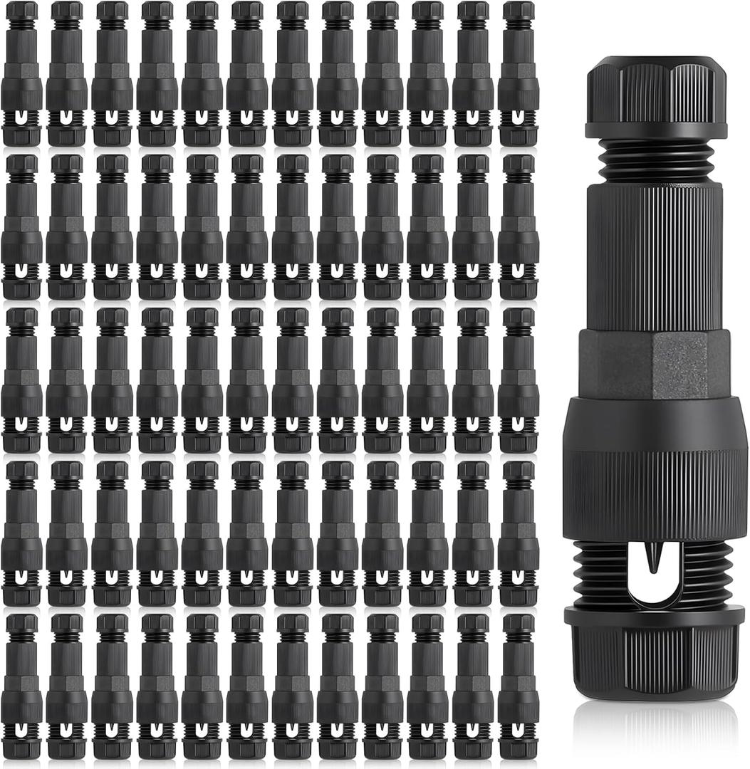 60 Pack Low Voltage Waterproof Replacement Landscape Light Cable Connector 12-20 Gauge Wire Connectors for Landscape Lighting PathLights Outdoor