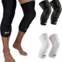 McDavid Hex Knee Compression Sleeves, Pull-On Padded Protection, Moisture Wicking (1 Pair), Black, ADULT- Medium