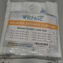 WITHLOC No Hook Shower Curtain with Snap in Liner - Watercolor Floral Shower Curtain - Waterproof Inner Liner, Plants Blue Beige Flowers Cloth Shower Curtains - Machine Washable, 54 x 80