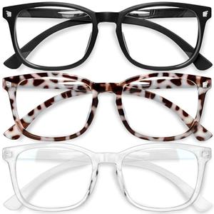Gaoye Stylish Blue Light Glasses for Woman - Computer Glasses 99% Blue Light Blocking - Lightweight TR90 Frames - 3 pack
