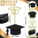 20 Pcs Graduation Cap Photo Holders, Class of 2026 Table Number Card Stands with Wooden Base, Wire Place Card Picture Display for Grad Party Centerpieces Decorations