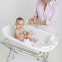 EuroBath 2-Stage Baby Bath Tub, White - Large, Long Lasting Baby Essentials, Must-Have Baby Bathtub, Newborn Essentials, Infant Bathtub & Baby Care Products for Registry