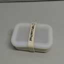 Compact Leakproof Travel Soap Case with Lid & Silicone Strap - Portable Draining Soap Bar Holder for Gym, Bathroom, Camping - Lightweight Silicone Soap Dish Container (Off-White)