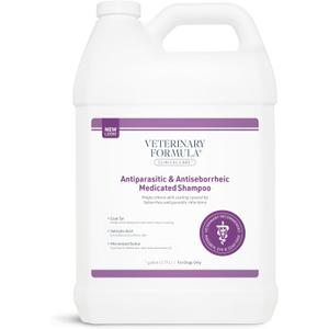 Veterinary Formula Clinical Care Antiparasitic & Antiseborrheic Medicated Dog Shampoo, 128oz  Help Alleviate Your Dog's Flaky Skin and Coat  Paraben, Dye, Soap Free