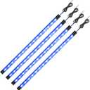YM E-Bright Upgrade Blue Golf Cart Lights Car Underglow Led Strip Lights for Marine Boat Deck Motorcycles Kayak Interior Exterior 5050 Chipset 15SMD Waterproof IP67 DC 12V(Pack of 4)
