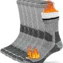Buttons & Pleats Wool Socks for Men & Women Merino Thermal Warm Cozy Winter Boot Sock (Medium-Large, Charcoal)