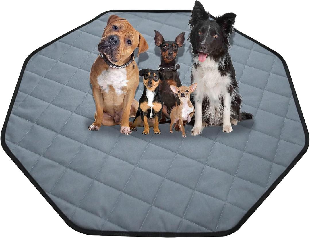 Washable Pee Pads for Dogs, 24" Pet Playpen Mat Octagon 8 Panels Puppy Pads for Whelping Potty Housebreaking Incontinence Playpen Crate Kennel