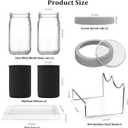 Organic Seed Sprouting Jar Kit 2 32 oz Wide-Mouth Mason Jars with Stainless-Steel Sprouter Lids & Stand, Blackout Sleeves, Drain Tray Grow Broccoli, Alfalfa & Bean Microgreens