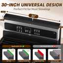 Stove Top Shelf 30 Inch, Magnetic Over the Stove Top Shelf, Silicone Oven Spice Rack Organizer Storage Organization for Kitchen, Black