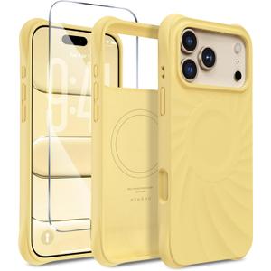 Magnetic for iPhone 17 Pro Case 6.3", Compatible with MagSafe, [Integrated Silicone Camera Control Cover] [Screen Protector], 2X MIL-STD Drop Protection Case for iPhone 17 Pro, Yellow