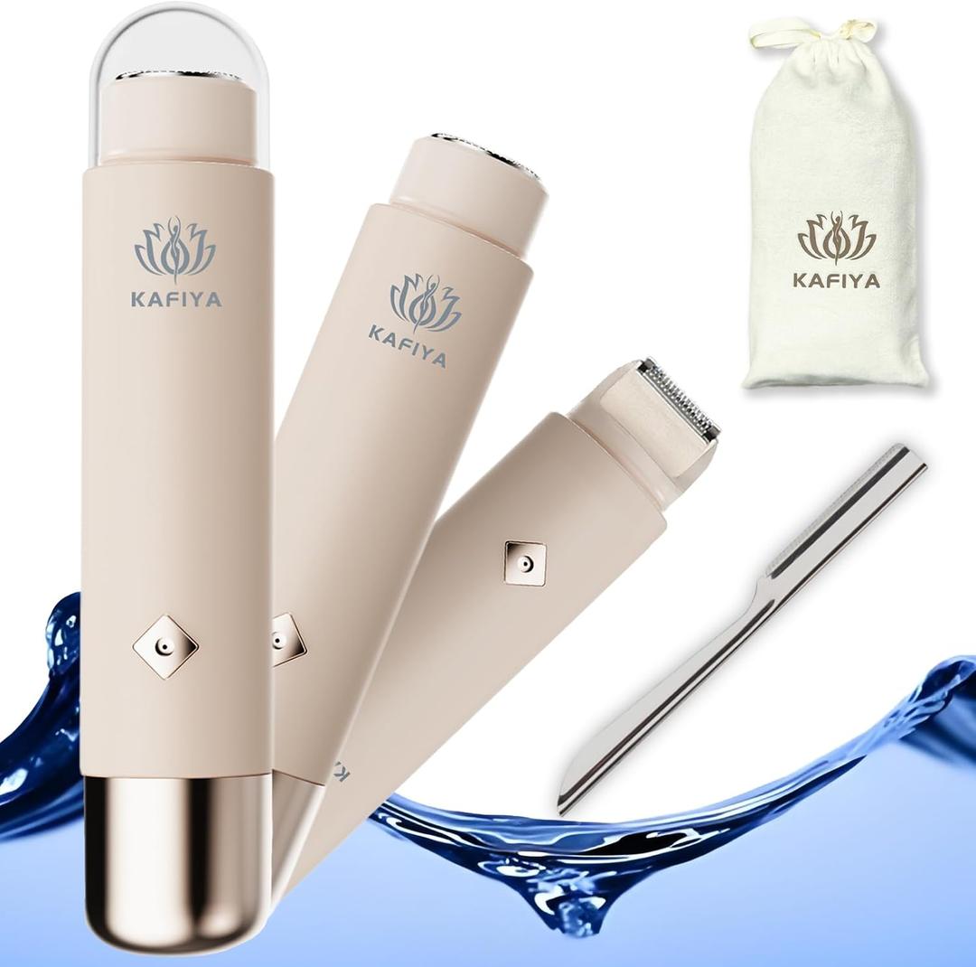 Women Electric Bikini Trimmer, Mini Dual Head Shaver for Women IPX7 Waterproof Wet & Dry Use Body Hair-Remover Lipstick-Sized, Electric Razor for Pubic Hair/Armpits/Face/Leg (ET-02)