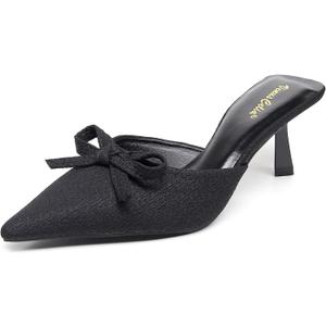 VenusCelia Women's Summer-Time Dress Pump Heeled Sandal (Black, M)