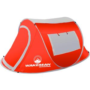 6-Person Tent, Water Resistant Dome Tent for Camping with Removable Rain Fly and Carry Bag, Rebel Bay 6 Person Tent by Wakeman Outdoors (Red)