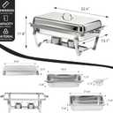 304 Stainless Steel Chafing Dishes for Buffet 4Pack, 9QT Chafing Dish Buffet Set, Food Warmers for Parties Buffet, Buffet Servers and Warmer, Warming Trays for buffets party, Roll Edge Designed Silver