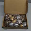 18 Pcs Valentines Neutral Texture Heart Ornaments Bronze Rustic Heart Shaped Xmas Baubles Ornaments Farmhouse Copper Decorations for Tree Wreath Home Modern Holiday (Gold Silver Brown)