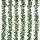 DearHouse 6 Pack Faux Eucalyptus Garland Plant, Artificial Vines Hanging Eucalyptus Leaves Greenery Garland for Wedding Backdrop Arch Wall Decor, 5.9 Feet/pcs UV Protected Indoor Outdoor