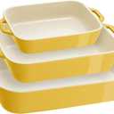 STAUB Ceramic 3-pc Rectangular Baking Dish Set - Citron
