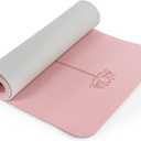 Yoga Mat Non Slip, Pilates Fitness Mats, Eco Friendly, Anti-Tear 1/4" Thick Yoga Mats for Women, Exercise Mats for Home Workout with Carrying Sling and Storage Bag (Parfait Pink & Gray)