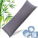 Body Pillowcase with Zipper Cooling Viscose from Bamboo Zippered Pillowcases, Cool & Breathable Body Pillow Cover for Hot Sleepers and Night Sweats, 20" x 54" (Dark Grey)