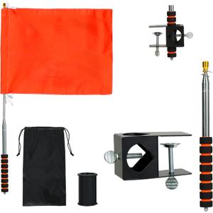 Tugaizi Orange Boat Flag 12x18 Inch Floating Boat Flag Pole Kit Water Ski Flag Boating Tow Flag, Replacement Boat Safety Flag Set for Tubing, Wakeboarding, Watersports