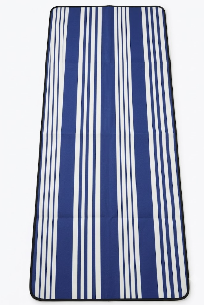 Navy Blue Stripe Line Area Rug 55"x24" ,Minimalist Geometric Non Slip 