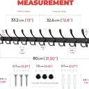 Coat Rack Wall Mount with 10 Tri Hooks, Stainless Steel 32 Inch – Black Matte Finish, Heavy Duty Wall Mounted Hook Rack for Coats, Hats, Towels, Scarfs, Robes, Bags, Entryway & Bathroom
