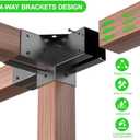 Pergola Brackets 4-Way Right Angle Corner Bracket DIY Elevated Wood Stand 2PACK with Screws for 4x4 (Actual: 3.5x3.5 Inch) Lumber Pergola Gazebo