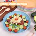 18PCS Wheat Straw Plates,9 Inch Reusable Plastic Plates, Unbreakable Deep Dinner Plates, Dishwasher & Microwave Safe Plates, Lightweight Plates for Kitchen Camping,BPA Free(Multicolor)