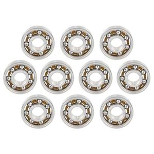 KABOBEARING 10pcs 608 Open Deep Groove Ball Bearing, 8x22x7mm Fidget Spinner Bearing with Nylon Caged ，C3 Clearance