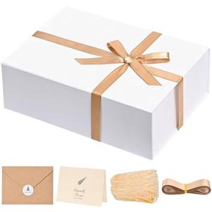 LIFELUM White Gift Box 13.85 x 8.35 x 4.45 inch Valentine's Day Gifts Box for Bridesmaid Proposal Gifts for Wedding (1 Pcs) Only Box