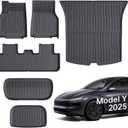 Floor Mats Fit for Model Y 2026-2025 Juniper 5-Seat - All Weather TPE Front, Rear, Cargo & Sub-Trunk Mats, 6-Piece Custom Fit (Not Fit 7-Seat)