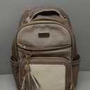 Itzy Ritzy Diaper Bag Backpack – Large Capacity Boss Plus Baby Backpack Diaper Bag Featuring 19 Pockets, Changing Pad, Stroller Clips, and Comfortable Straps (Vanilla Latte)