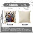 Halloween Pillow Covers Trick or Treat Vases Pumpkins Scarecrow Throw Pillow Cases Set of 4 Autumn Decorations for Farmhouse Home Bedroom Sofa Couch Outdoor Holiday Decor 16x16 Inch