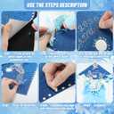 Dunzoom 100 Pcs DIY Blue Graduation Leis and Cap Decorations Kit 55''Double Braided Graduation Ribbon Lei Artificial Flower 3D Butterfly Glitter Paper Grad Cap Topper Accessory for 2026 Grad
