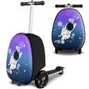 Baotree 2-in-1 Ride-On Scooter Suitcase, Scooter Luggage for Kids Ages 5-12, Foldable & Lightweight Carry with LED Light-Up Wheels