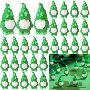 25 Pcs St. Patrick's Day Mini Gnomes Figures Tiny Gnomes for St. Patrick's Day Gift Small to Hide Rubber Statues for Day Party Favors Goodies Bag Accessories