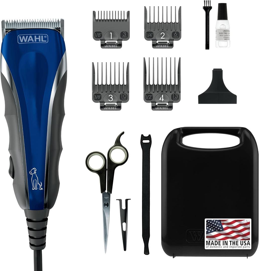 Wahl USA Pro-Grip Pet Grooming Corded Clipper Kit - Clipper for Small to Large Dogs  Electric Dog Clipper for Eyes, Ears, & Paws - Model 9164
