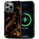 TAMUEL for iPhone 14 Pro Max Case, Cute Aesthetic Tortoise Shell Phone Case, Compatible with Magsafe, Cheetah Leopard Print Retro Turtle Amber Magnetic Slim Shockproof Protective Women Girl Men Cover